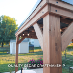 Backyard Discovery 12' x 9.5' Arcadia Slope Roof Cedar Gazebo with PowerPort - Image 3