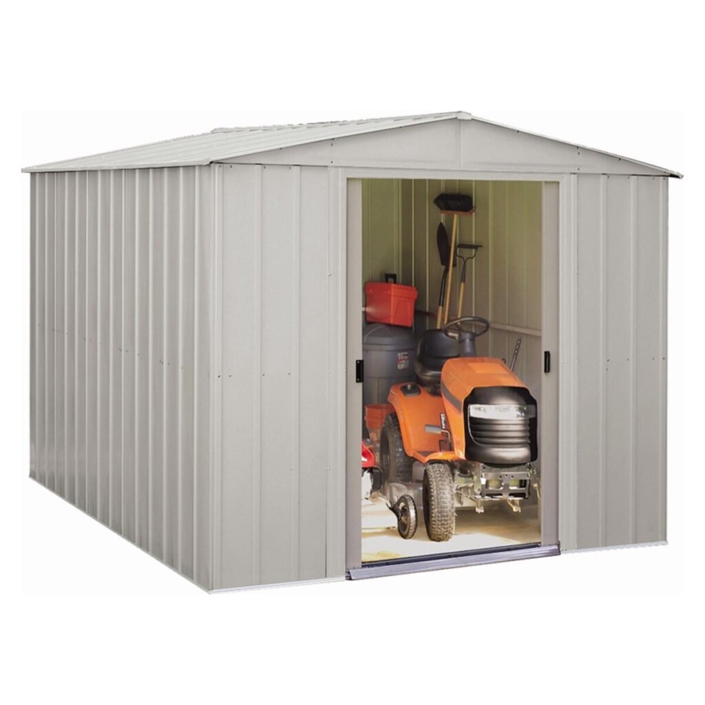 Arrow 10 ft. x 10 ft. Metal Vertical Peak Storage Shed without Floor Kit