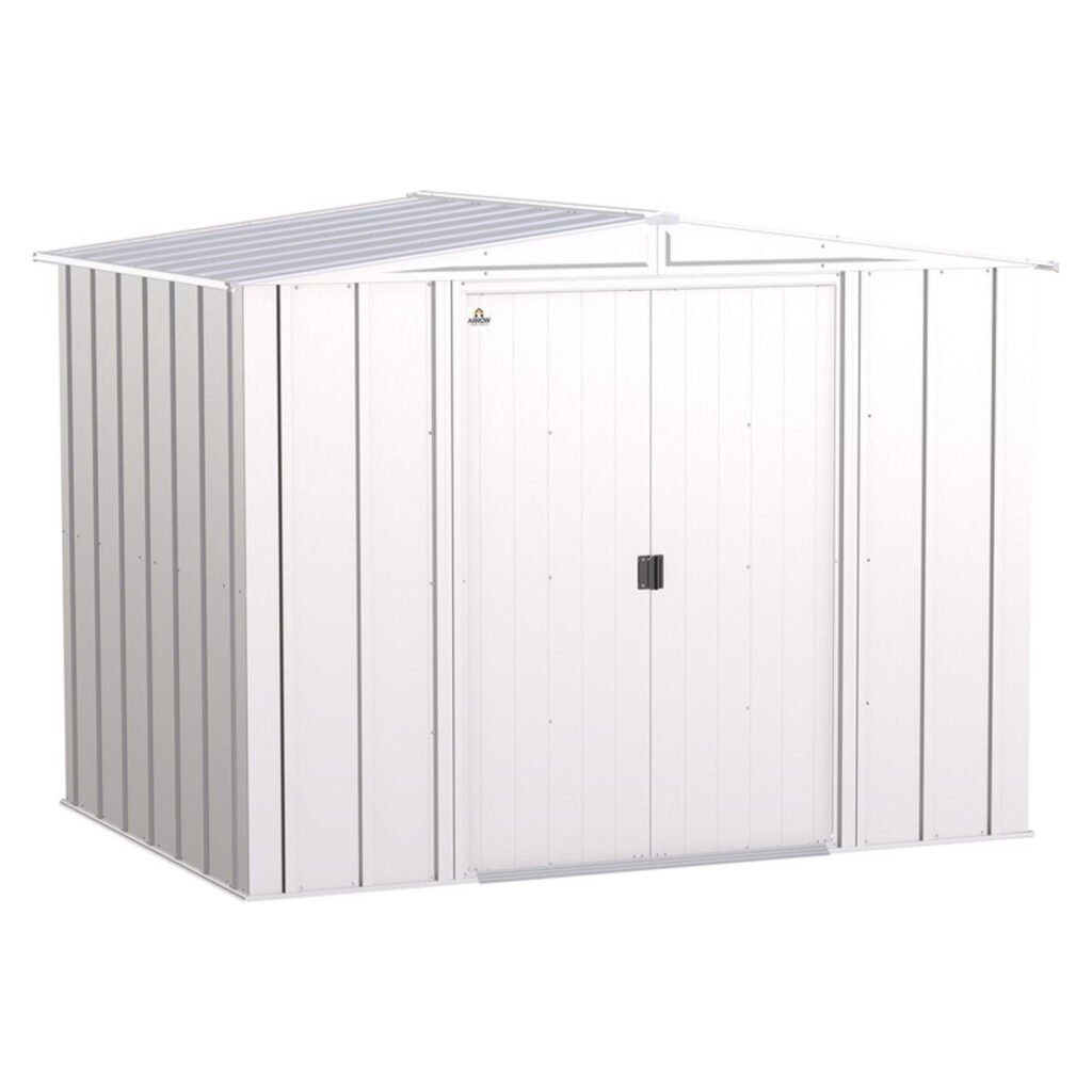Arrow Classic 8 ft. x 6 ft. Metal Vertical Peak Storage Shed without Floor Kit