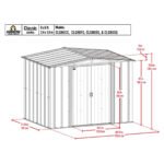 Arrow Classic 8 ft. x 6 ft. Metal Vertical Peak Storage Shed without Floor Kit