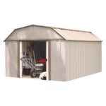 Arrow Lexington 10 ft. x 14 ft. Metal Vertical Barn Storage Shed without Floor Kit