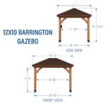 Backyard Discovery Barrington 12x10 Cedar Gazebo with Steel Roof