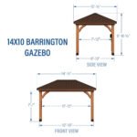 Backyard Discovery Barrington 14x10 Cedar Gazebo with Steel Roof