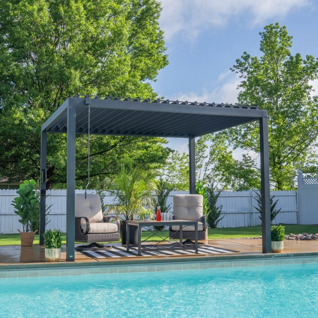Backyard Discovery Sarasota 12x10 Steel Louvered Pergola