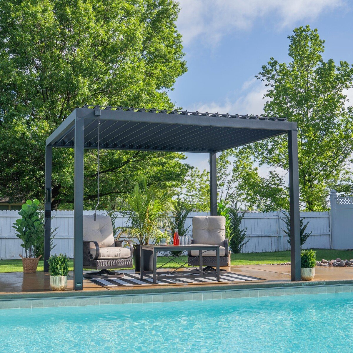 Backyard Discovery Sarasota 12x10 Steel Louvered Pergola