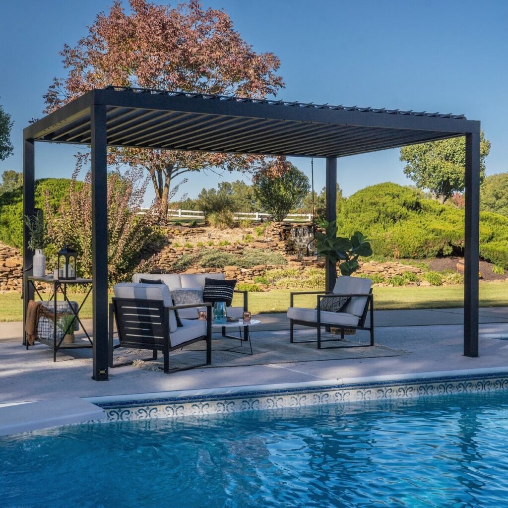 Backyard Discovery Sarasota 14x10 Steel Louvered Pergola