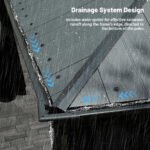 Domi Galvanized Steel Hardtop Gazebo with Resin Roof & Gutters - Dark Gray