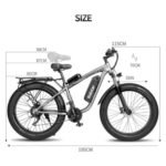 Ridstar E26 PRO Electric Bike 48V 23Ah Battery 1000W*2 Dual Motors 26*4.0inches Tires 50-75KM Max Mileage 15