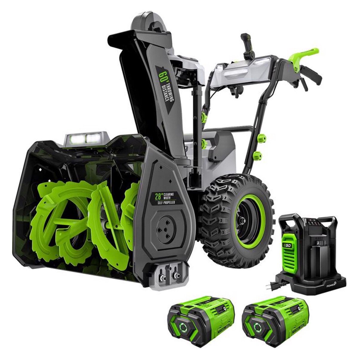 EGO Power+ Peak Power 28 in. Two-Stage 56V Battery Snow Blower Kit with (2) 12Ah Batteries & Charger