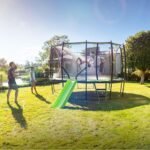 JumpFlex HERO 15' Backyard Trampoline with Safety Net & Ladder