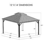 Kozyard Apollo 12' x 14' Hardtop Gazebo with Galvanized Steel Double Roof & Netting