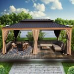 Kozyard Apollo 12' x 20' Hardtop Gazebo with Galvanized Steel Double Roof & Netting