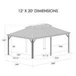 Kozyard Apollo 12' x 20' Hardtop Gazebo with Galvanized Steel Double Roof & Netting