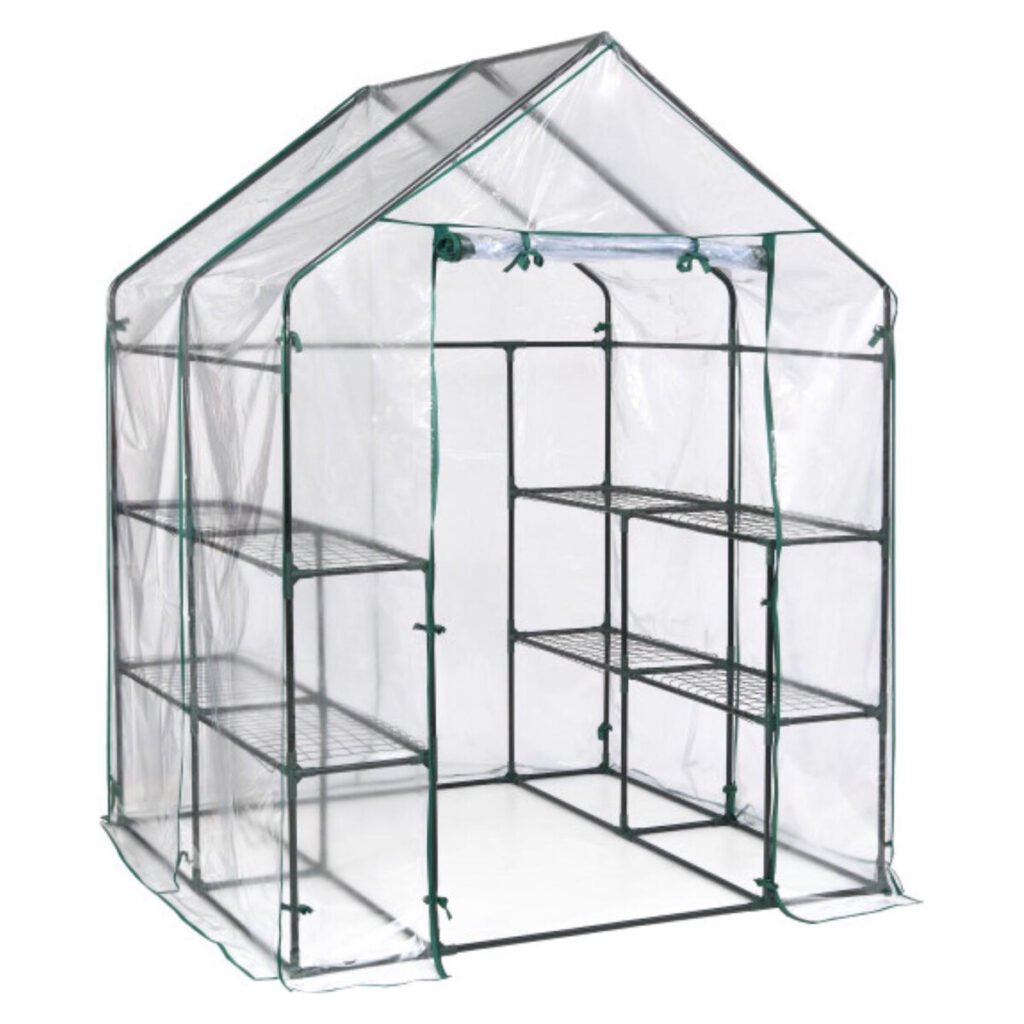 Miracle-Gro 56 in. Walk-In Greenhouse with Shelves