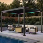 Mirador 111S E-Motion 10' x 13' Motorized Louvered Pergola - Charcoal