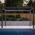Mirador 111S E-Motion 10' x 13' Motorized Louvered Pergola - Charcoal