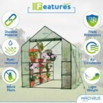 OGrow 6 ft. x 10 ft. Walk-In Greenhouse with Shelves - Green