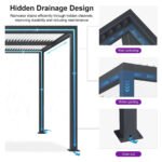 Purple Leaf Athena Louvered Pergola - Grey Frame, White Roof