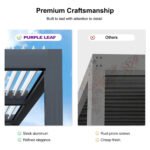 Purple Leaf Athena Louvered Pergola - Grey Frame, White Roof
