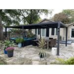 Purple Leaf Caesar Louvered Pergola with Adjustable Roof - Bronze
