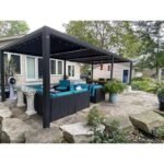 Purple Leaf Caesar Louvered Pergola with Adjustable Roof - Bronze