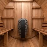 Redwood Outdoors 6 Person Barrel Outdoor Sauna with Porch