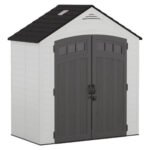 Suncast Vista 7 ft. x 4 ft. Resin Vertical Peak Storage Shed with Floor Kit