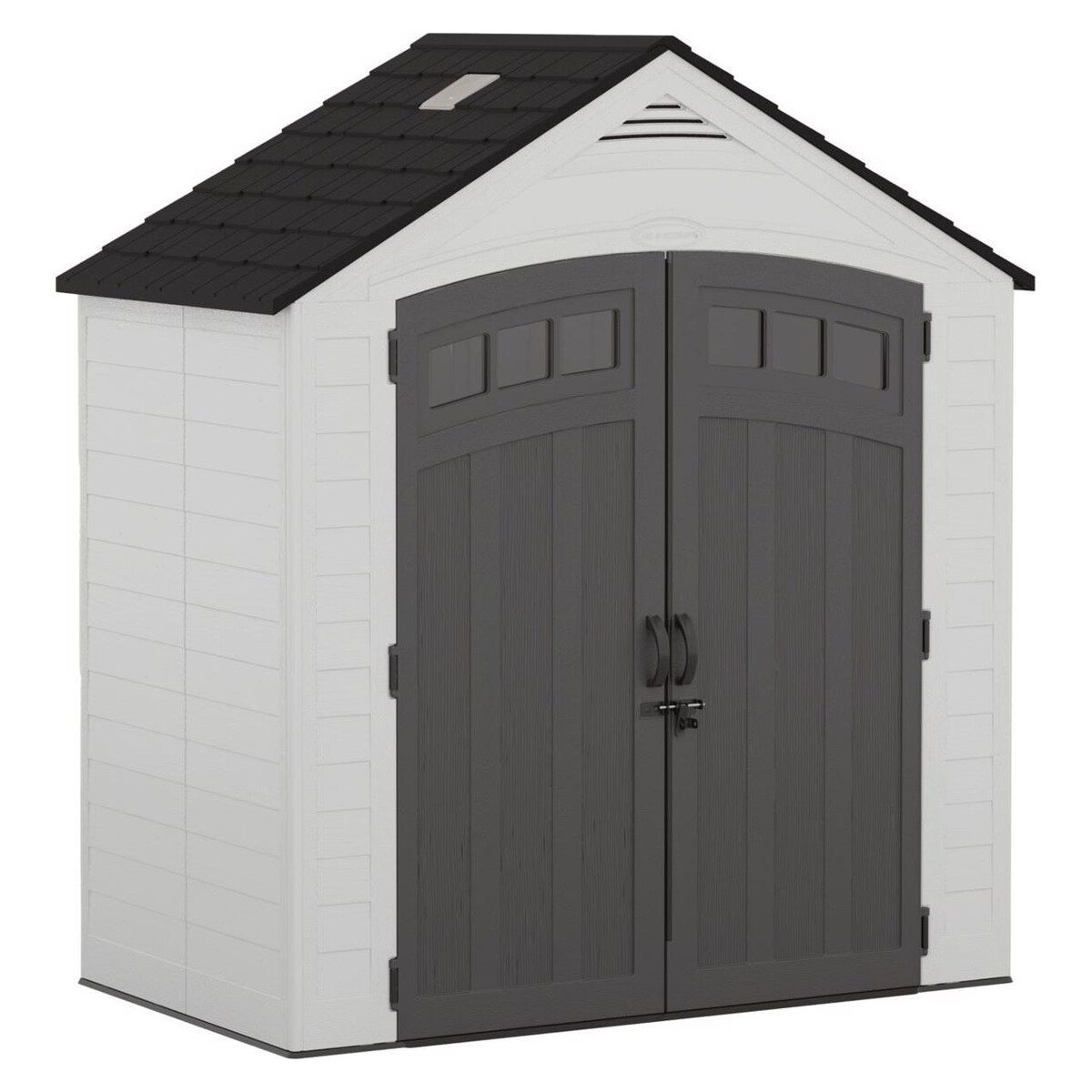 Suncast Vista 7 ft. x 4 ft. Resin Vertical Peak Storage Shed with Floor Kit
