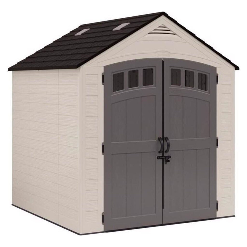 Suncast Cloverdale 7 ft. x 7 ft. Resin Horizontal Peak Storage Shed with Floor Kit
