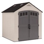 Suncast Cloverdale 7 ft. x 7 ft. Resin Horizontal Peak Storage Shed with Floor Kit