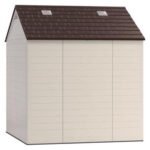 Suncast Cloverdale 7 ft. x 7 ft. Resin Horizontal Peak Storage Shed with Floor Kit
