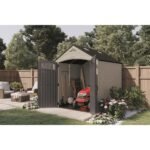 Suncast Cloverdale 7 ft. x 7 ft. Resin Horizontal Peak Storage Shed with Floor Kit