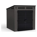 Suncast Modernist 7 ft. x 7 ft. Resin Vertical Pent Storage Shed with Floor Kit