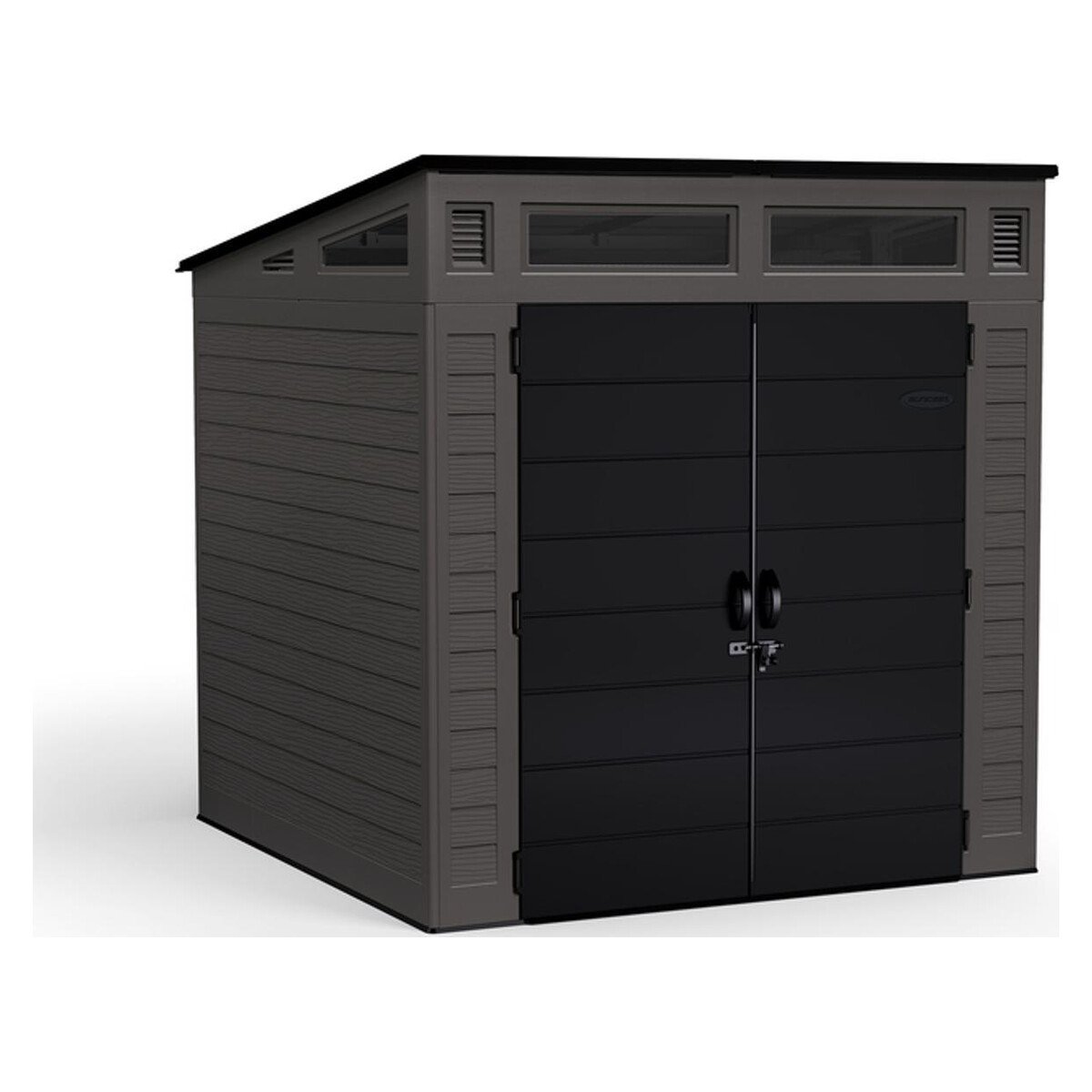 Suncast Modernist 7 ft. x 7 ft. Resin Vertical Pent Storage Shed with Floor Kit