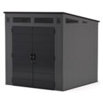 Suncast Modernist 7 ft. x 7 ft. Resin Vertical Pent Storage Shed with Floor Kit