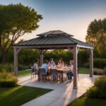 Sunjoy Fenwick Hardtop Gazebo with Wood-Grain Aluminum Frame