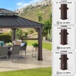 Sunjoy Fenwick Hardtop Gazebo with Wood-Grain Aluminum Frame