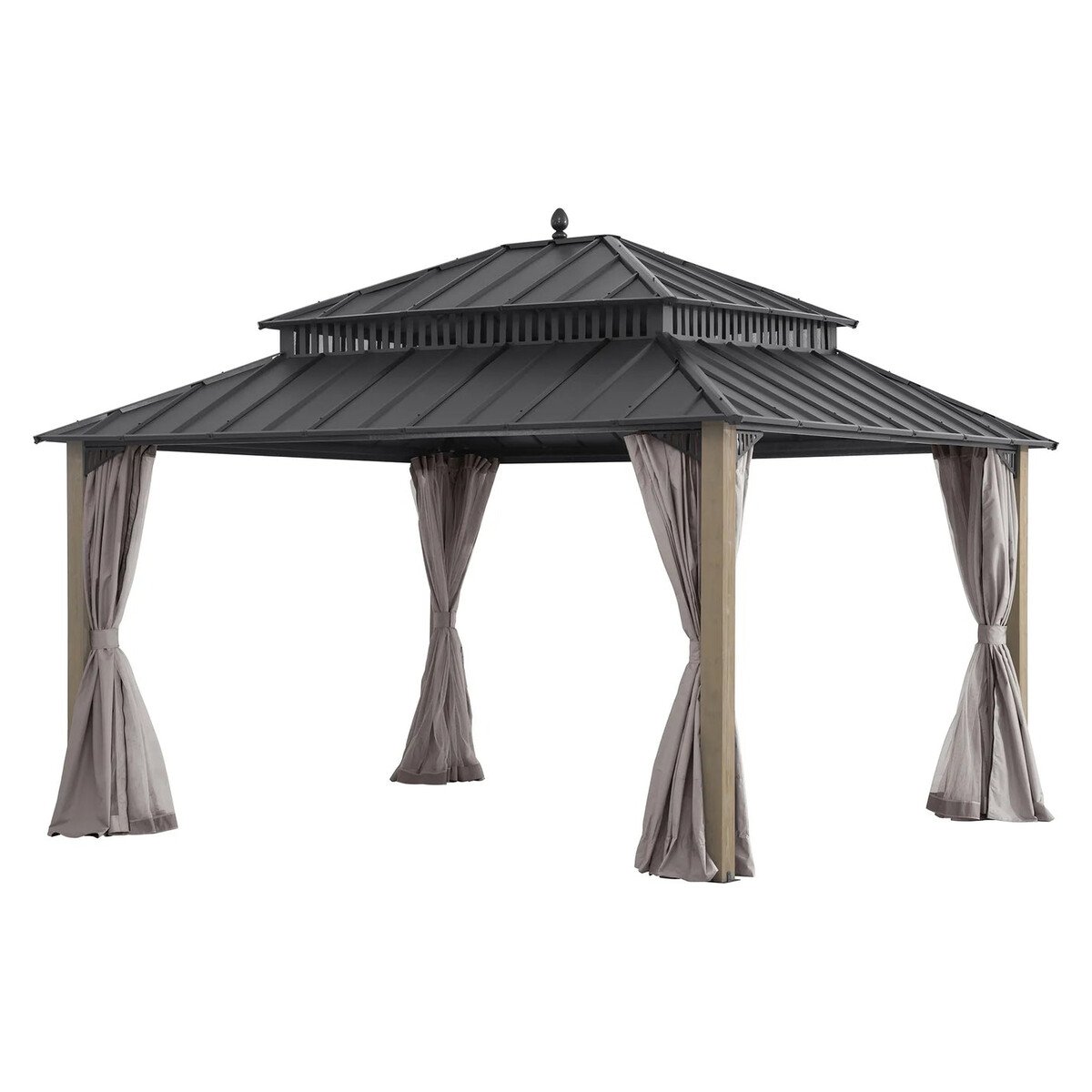 Sunjoy Kingston Elite 12x14 Cedar Hardtop Gazebo