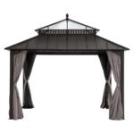 Sunjoy Kingston Horizon PC-Vent 12x12 Hardtop Gazebo - Brown