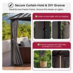 Sunjoy Kingston Horizon PC-Vent 12x12 Hardtop Gazebo - Brown