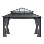 Sunjoy Kingston Horizon PC-Vent 12x14 Hardtop Gazebo - Slate Gray