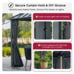 Sunjoy Kingston Horizon PC-Vent 12x14 Hardtop Gazebo - Slate Gray