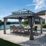 Sunjoy Kingston Horizon PC-Vent 12x14 Hardtop Gazebo - Slate Gray