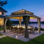 Sunjoy Kingston Horizon PC-Vent 12x14 Hardtop Gazebo - Slate Gray