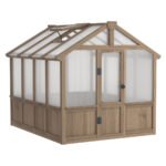VEIKOUS 6 ft. x 8 ft. Cedar Wood Walk-In Greenhouse with Polycarbonate Panels