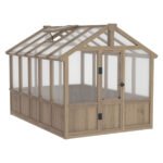 VEIKOUS 6 ft. x 8 ft. Cedar Wood Walk-In Greenhouse with Polycarbonate Panels