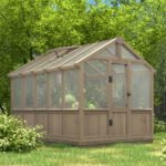 VEIKOUS 6 ft. x 8 ft. Cedar Wood Walk-In Greenhouse with Polycarbonate Panels
