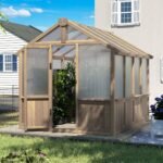 VEIKOUS 6 ft. x 8 ft. Cedar Wood Walk-In Greenhouse with Polycarbonate Panels