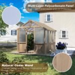 VEIKOUS 6 ft. x 8 ft. Cedar Wood Walk-In Greenhouse with Polycarbonate Panels