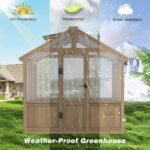 VEIKOUS 6 ft. x 8 ft. Cedar Wood Walk-In Greenhouse with Polycarbonate Panels